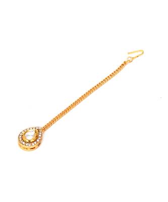 Gold kundan maang tikka 2