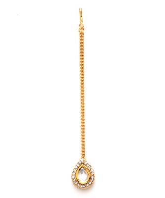 Gold kundan maang tikka 3