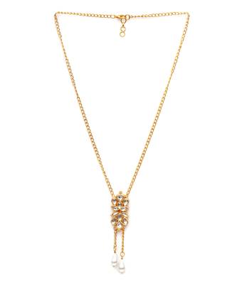 Gold long kundan neckpiece 2