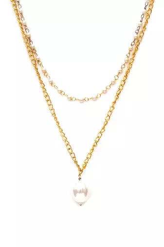 Gold layered pearl and gold neckpiece