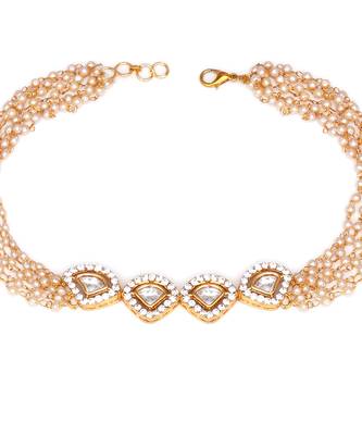 Gold kundan & pearl neckpiece 3