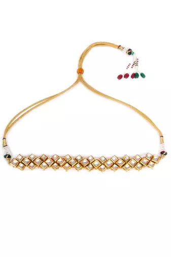 Gold kundan & pearl neckpiece