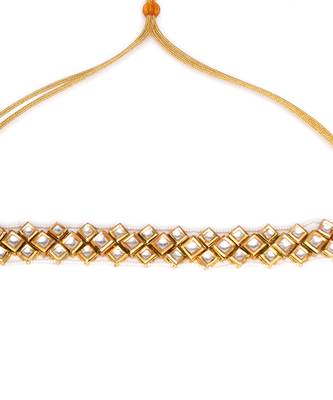 Gold kundan & pearl neckpiece 4
