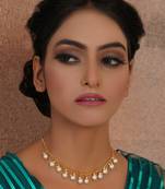 Golden pearl neckpiece