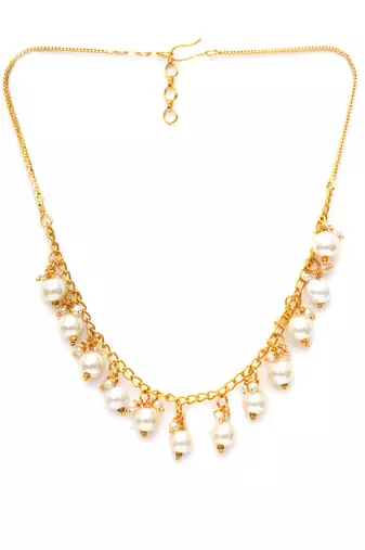 Golden pearl neckpiece
