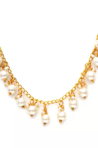 Golden pearl neckpiece