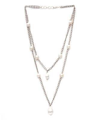 Silver layered pearl and silver neckpiece 3