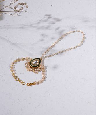 Gold kundan hand harness 2
