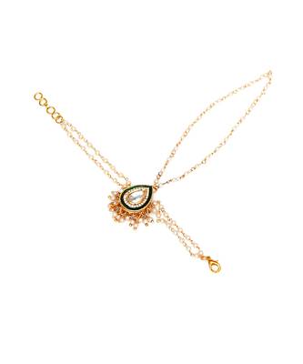 Gold kundan hand harness 3