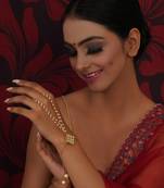 Gold kundan hand harness