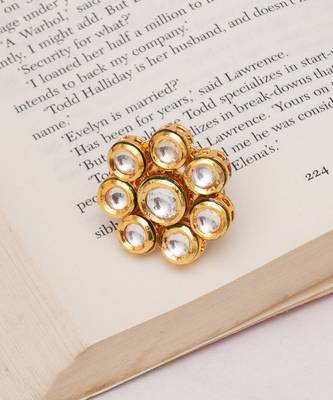 Gold kundan flower ring 2
