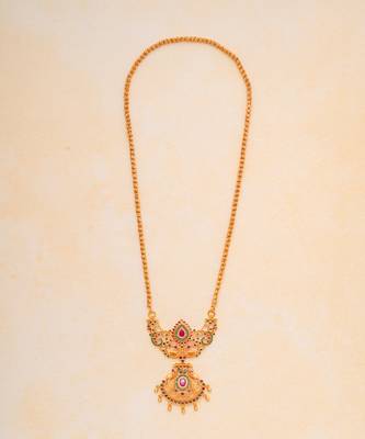  golden necklace with ruby pendant one gram gold 2