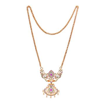  golden necklace with ruby pendant one gram gold 3