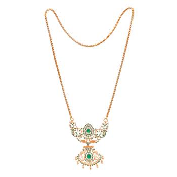  golden necklace with emerald pendant one gram gold 3