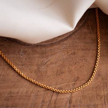 Radha's creations thin baby chain 18" one gram gold 1