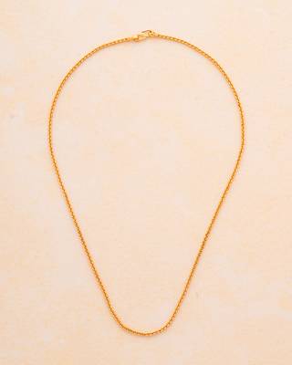 Radha's creations thin baby chain 18" one gram gold 3