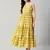 Winered women yellow floral lace strap tiered dress