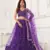 WOMEN'S PURPLE BUTTERFLY NET EMBROIDERED THREAD WORK LEHENGA CHOLI