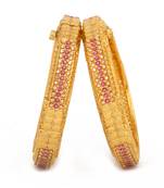 Rajwadi Gold Plated Brass Openable Kada/Bangles Set