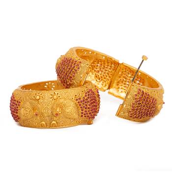 Premium Quality Brass Openable Kada/Bangle Set of 2 for Women 4