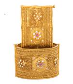 Rajwadi Gold Plated Brass Openable Kada/Bangles Set