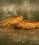 Rajwadi Gold Plated Brass Openable Kada/Bangles Set