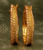 Rajwadi Gold Plated Brass Openable Kada/Bangles Set