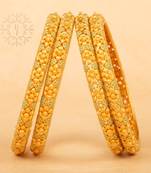 Radhhi Jewels Rajwadi Gold Plated Brass Kada/Bangles Set