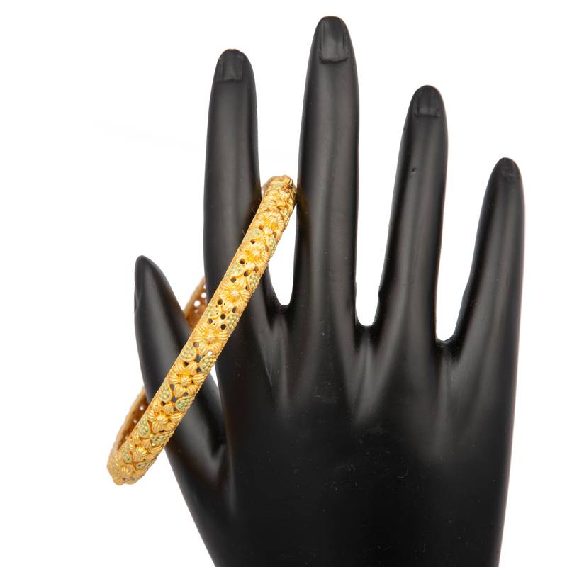 Radhhi Jewels Rajwadi Gold Plated Brass Kada/Bangles Set