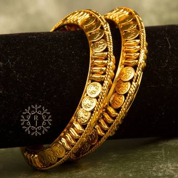Rajwadi Gold Plated Brass Kada/Bangles Set 1