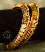Rajwadi Gold Plated Brass Kada/Bangles Set