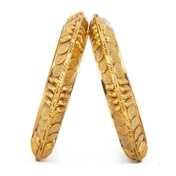 Rajwadi Gold Plated Brass Kada/Bangles Set 2
