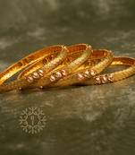 Rajwadi Gold Plated Brass Kada/Bangles Set