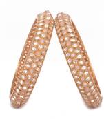 Radhhi Jewels Rose Gold Plated Kundan Work Brass Kada/Bangles Set