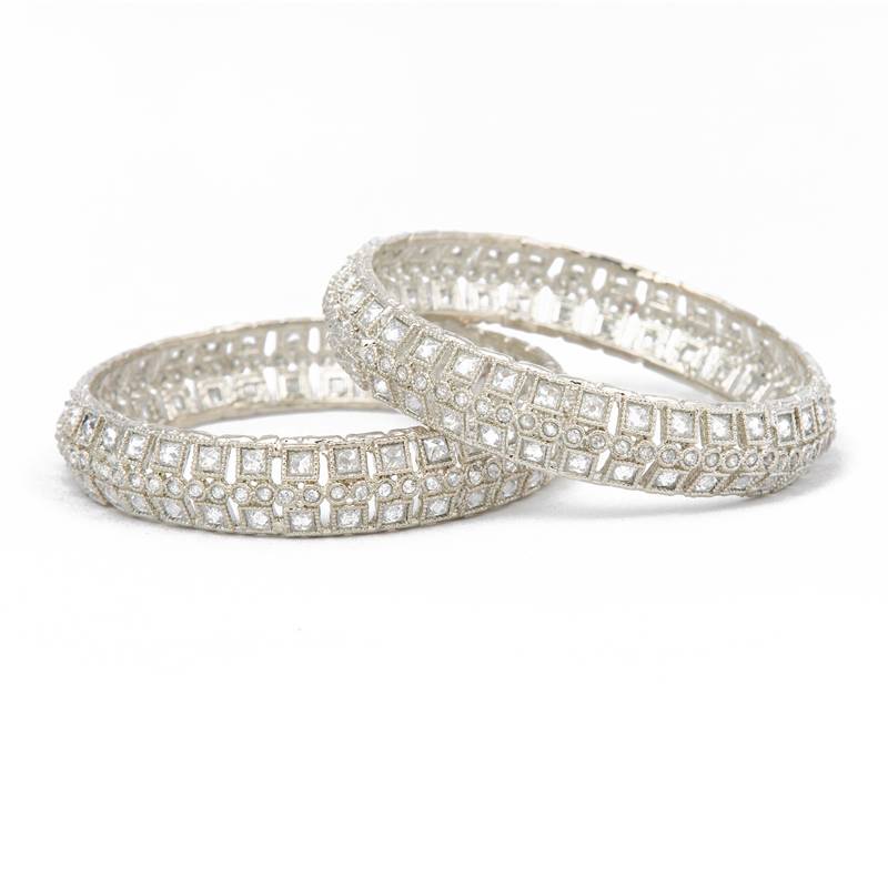 Silver Plated Brass Kada/Bangles Set