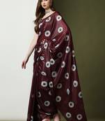 Wine Floral Saree