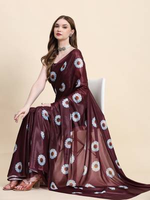 Wine Floral Saree 3