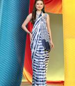 Shibori Printed Satin Saree