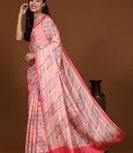 Baby Pink Georgette Sari
