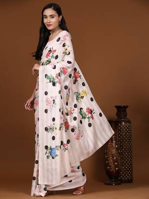 Polka Dot Georgette Jari Printed Saree 1