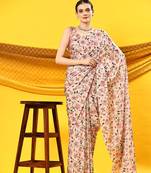 Baby Pink Floral Saree
