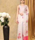 Pratibimb  Buy Custom Rose Organza Saree