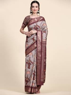Lord Krishna Pichwai Kalamkari Saree 2
