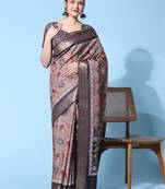 Rosy Silk Kalamkari Saree