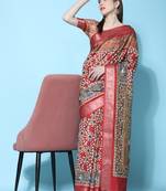 Radha Krishna Kalamkari Saree