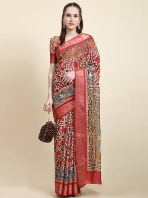 Radha Krishna Kalamkari Saree 2