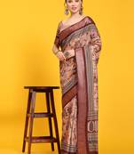 Silk Jari Printed Kalamkari Saree