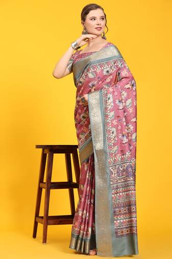 Floral Silk Printed Saree