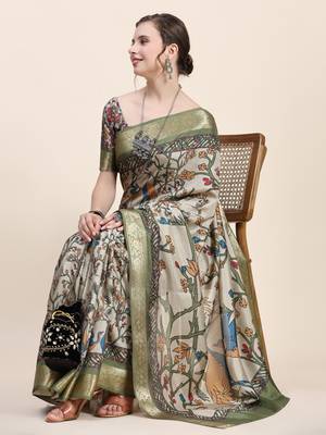 Pratibimb Choise Pista Saree 4