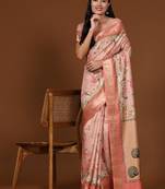 Peach Elegant Silk Blend Saree